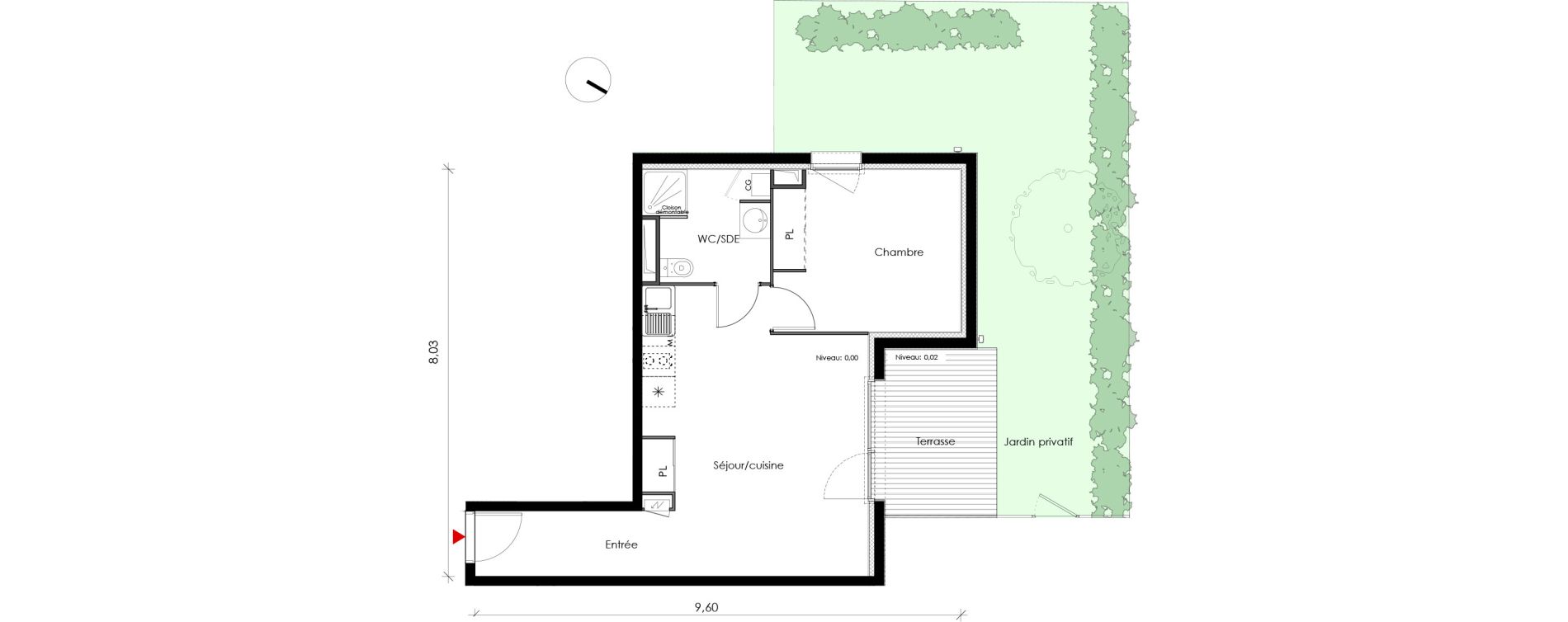 Appartement T2 de 44,60 m2 &agrave; Fonbeauzard Centre