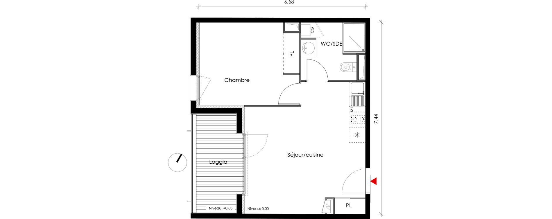 Appartement T2 de 40,40 m2 &agrave; Fonbeauzard Centre