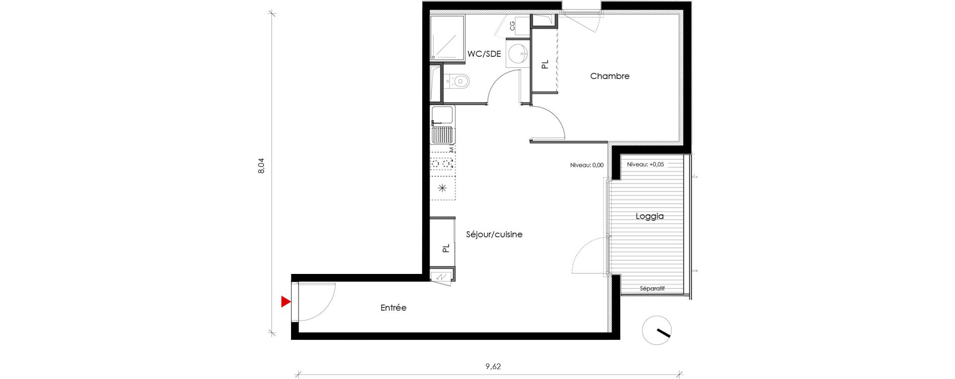 Appartement T2 de 44,73 m2 &agrave; Fonbeauzard Centre