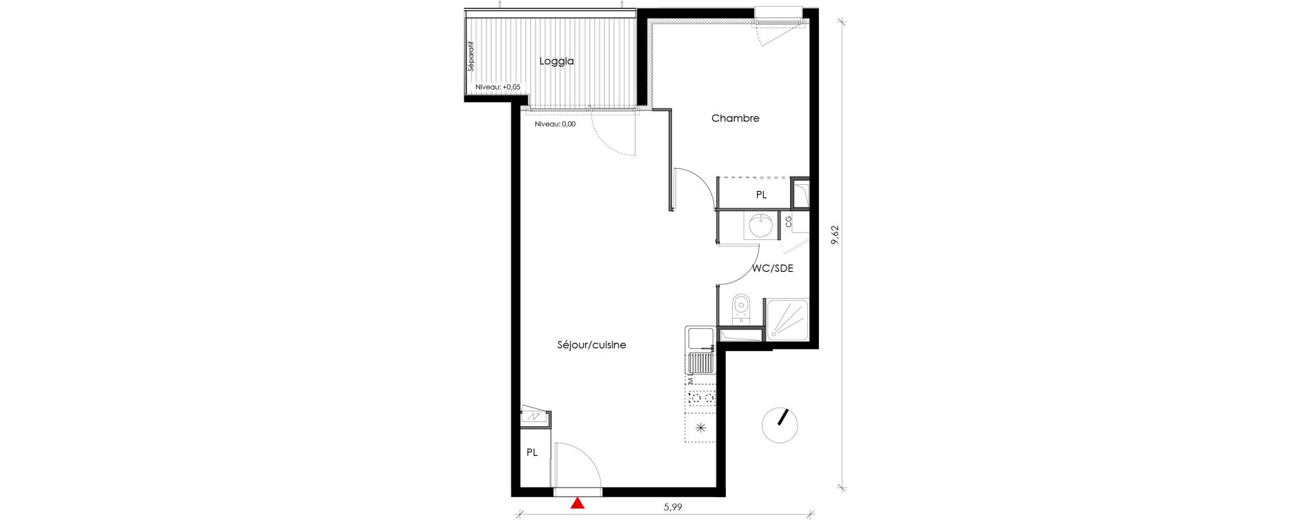 Appartement T2 de 45,40 m2 &agrave; Fonbeauzard Centre
