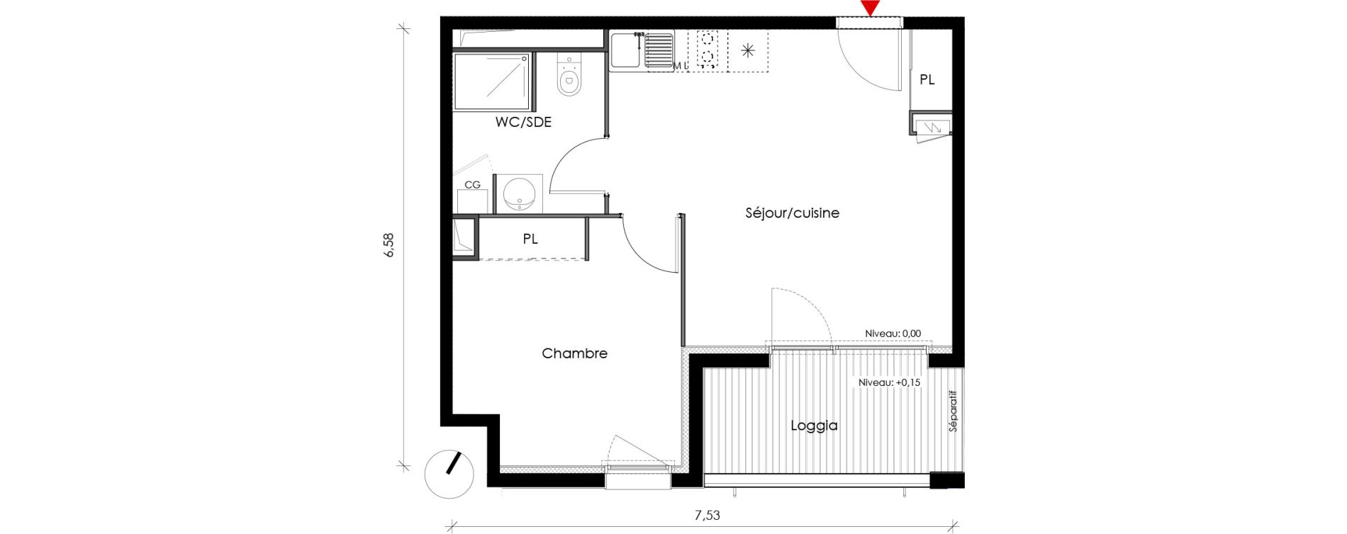 Appartement T2 de 39,83 m2 &agrave; Fonbeauzard Centre
