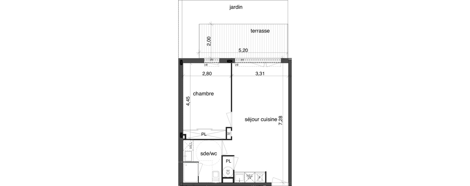 Appartement T2 de 42,10 m2 &agrave; Fonbeauzard Centre