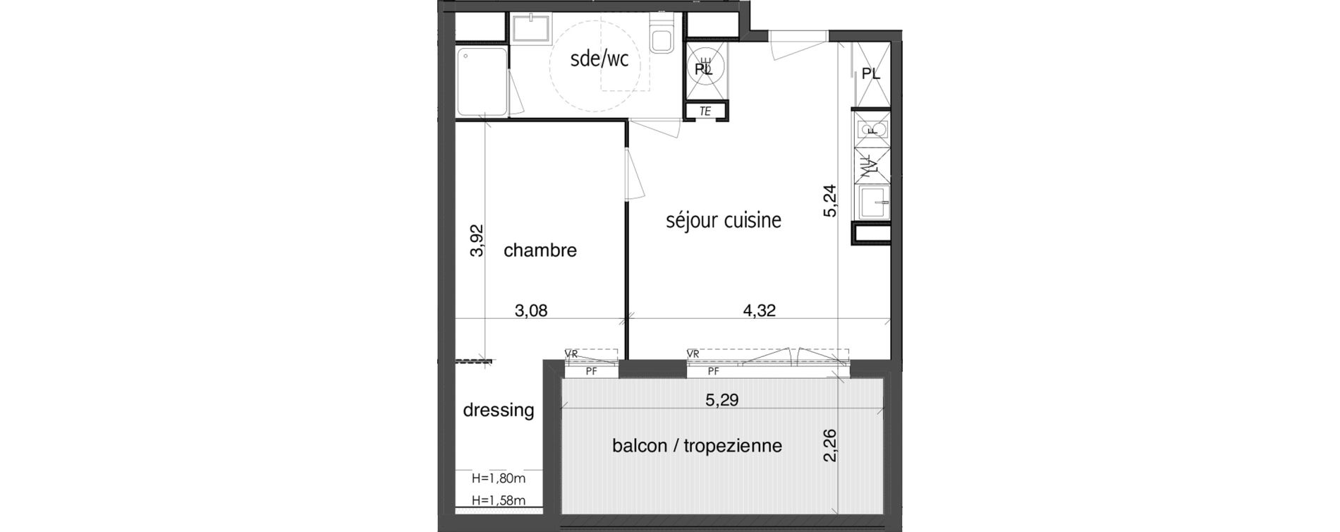 Appartement T2 de 41,20 m2 &agrave; Fonbeauzard Centre