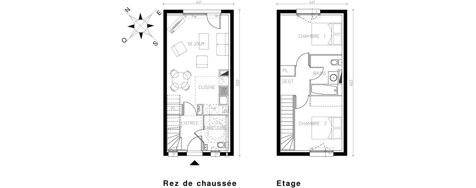 Villa T3 de 60,00 m2 &agrave; Fonsorbes Centre