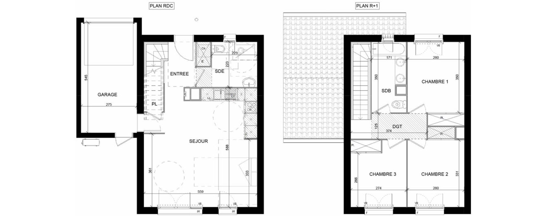 Maison T4 de 81,90 m2 &agrave; Fronton Centre