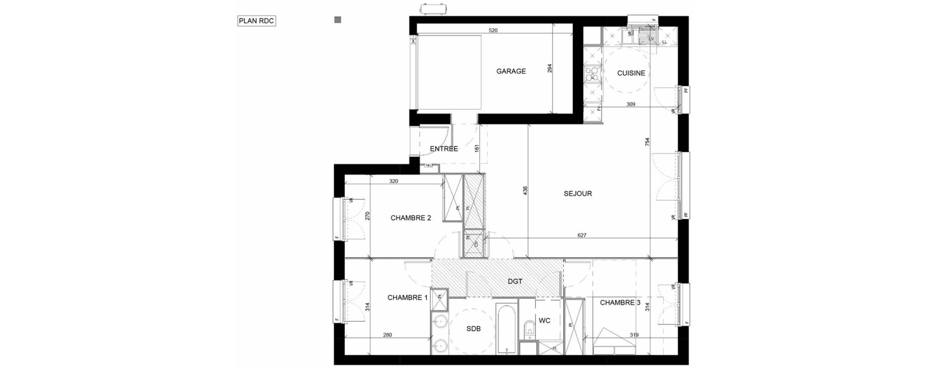 Maison T4 de 85,25 m2 &agrave; Fronton Centre