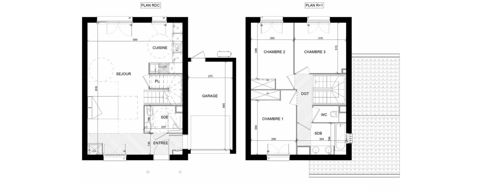 Maison T4 de 85,90 m2 &agrave; Fronton Centre