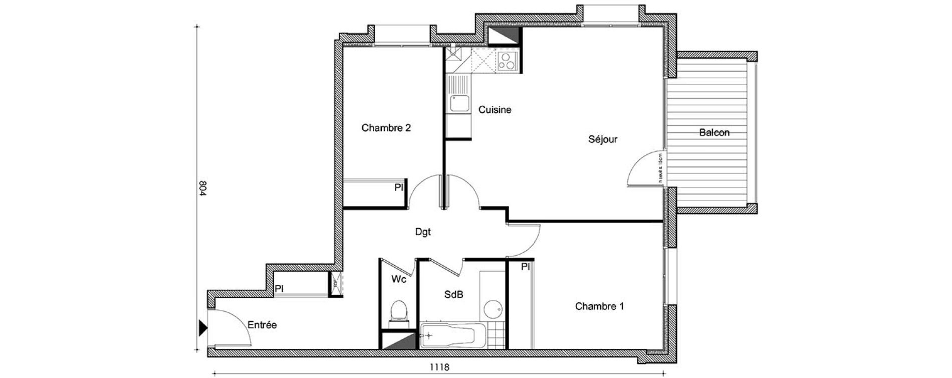 Appartement T3 de 67,37 m2 &agrave; Frouzins Centre