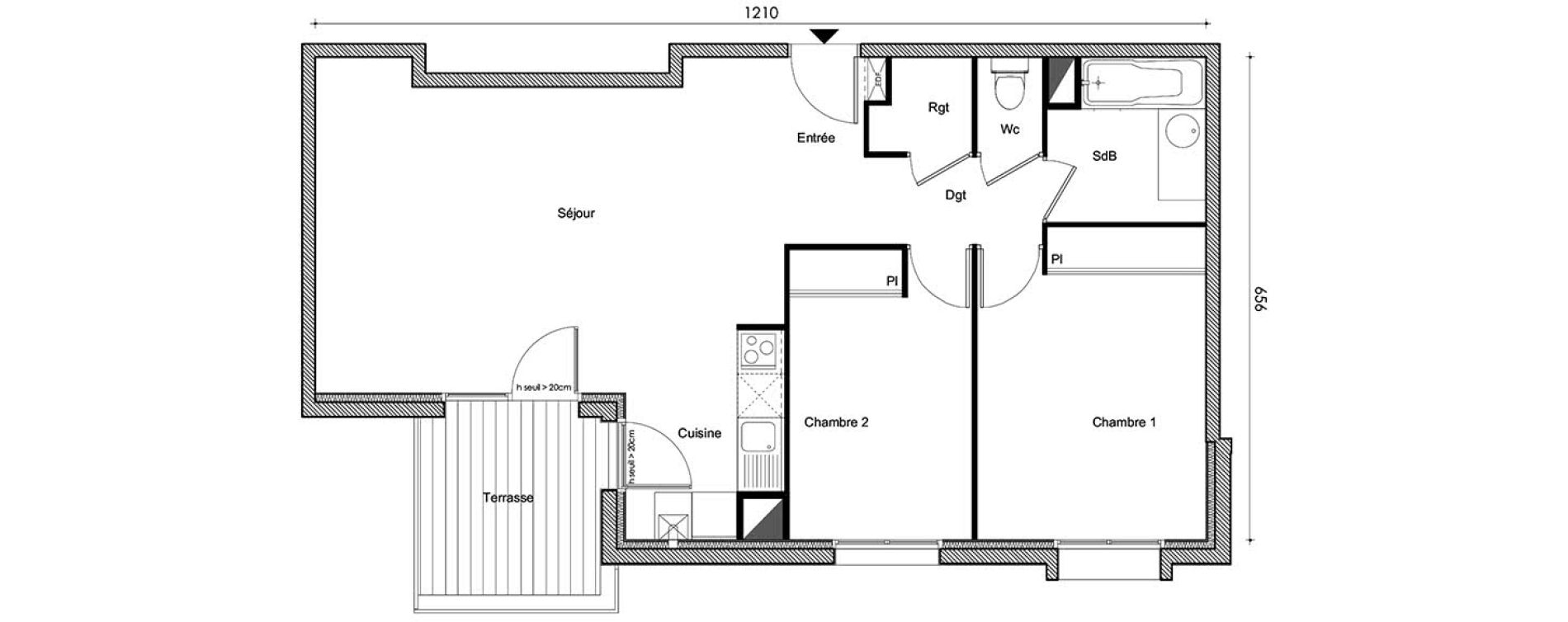 Appartement T3 de 67,40 m2 &agrave; Frouzins Centre