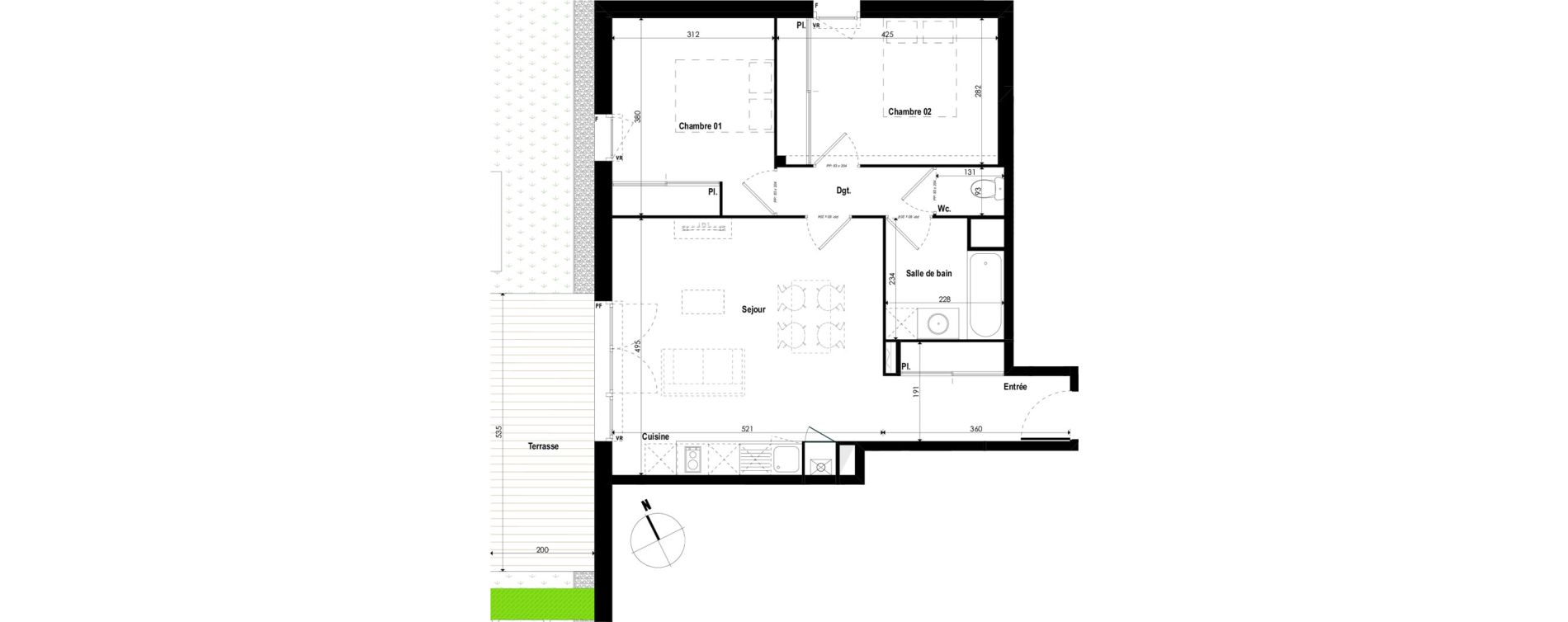 Appartement T3 de 63,67 m2 &agrave; Frouzins Roussimort