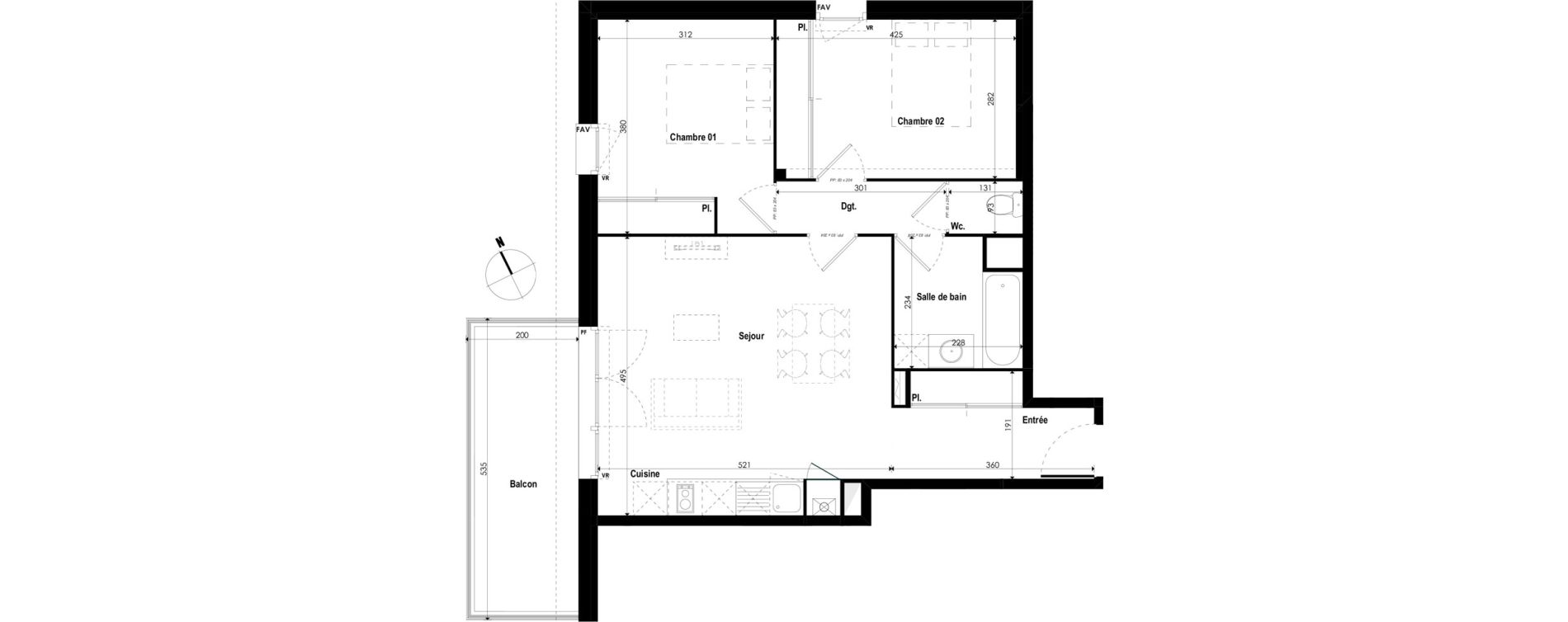 Appartement T3 de 63,67 m2 &agrave; Frouzins Roussimort