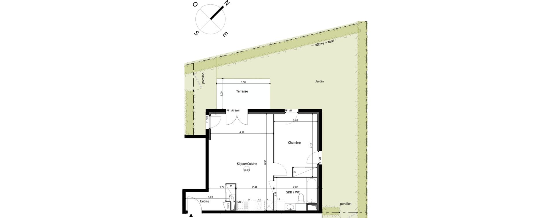 Appartement T2 de 45,17 m2 &agrave; Frouzins Centre