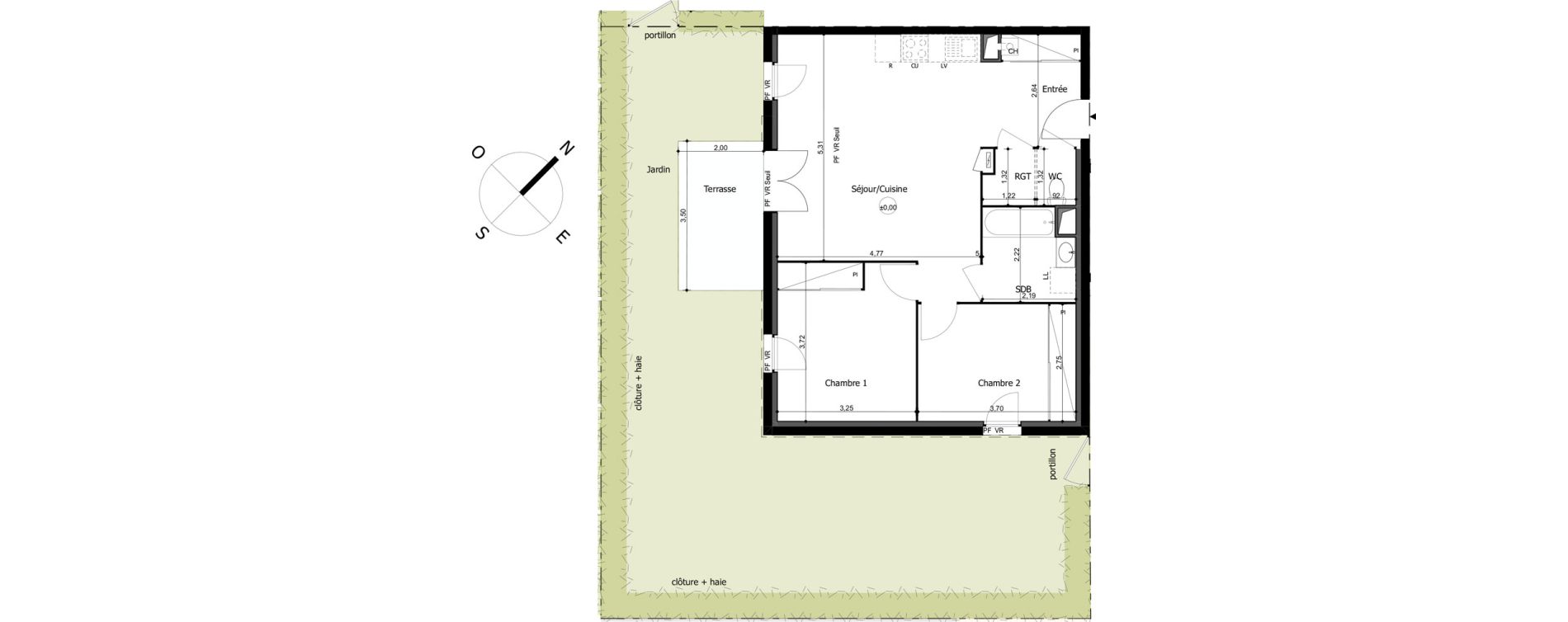 Appartement T3 de 62,03 m2 &agrave; Frouzins Centre