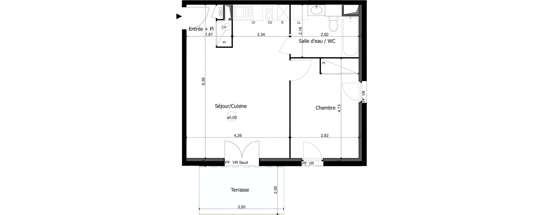 Appartement T2 de 44,01 m2 &agrave; Frouzins Centre