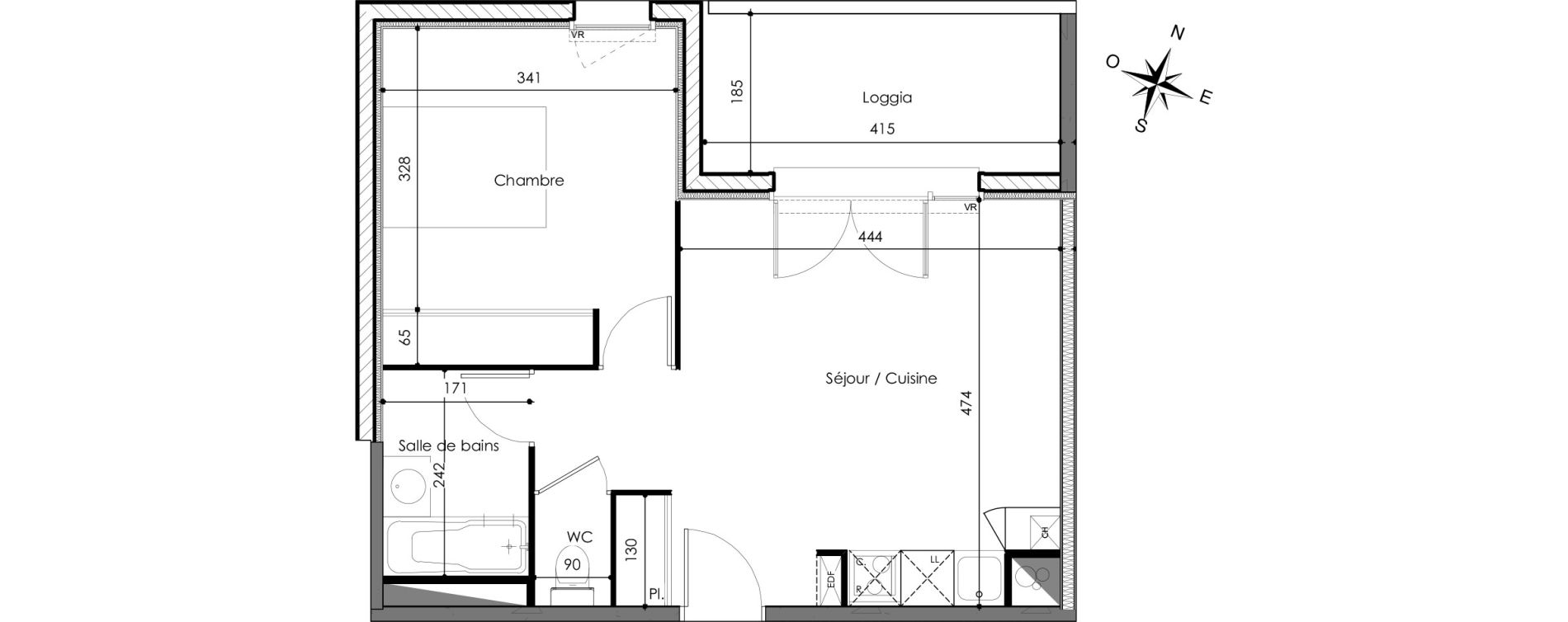 Appartement T2 de 42,29 m2 &agrave; Frouzins Centre