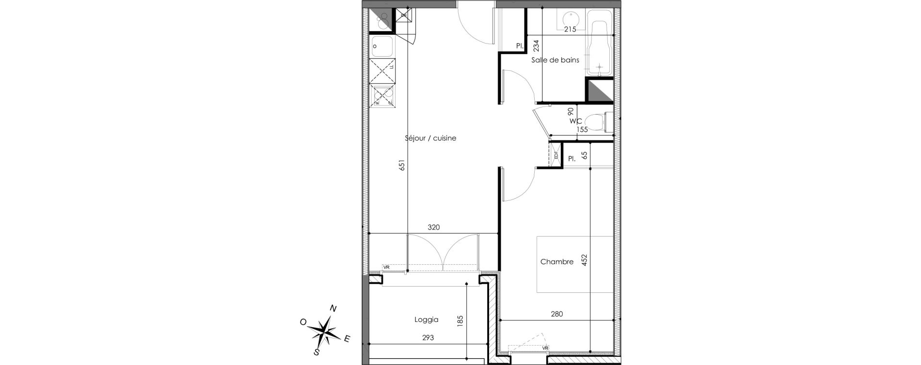 Appartement T2 de 43,27 m2 &agrave; Frouzins Centre