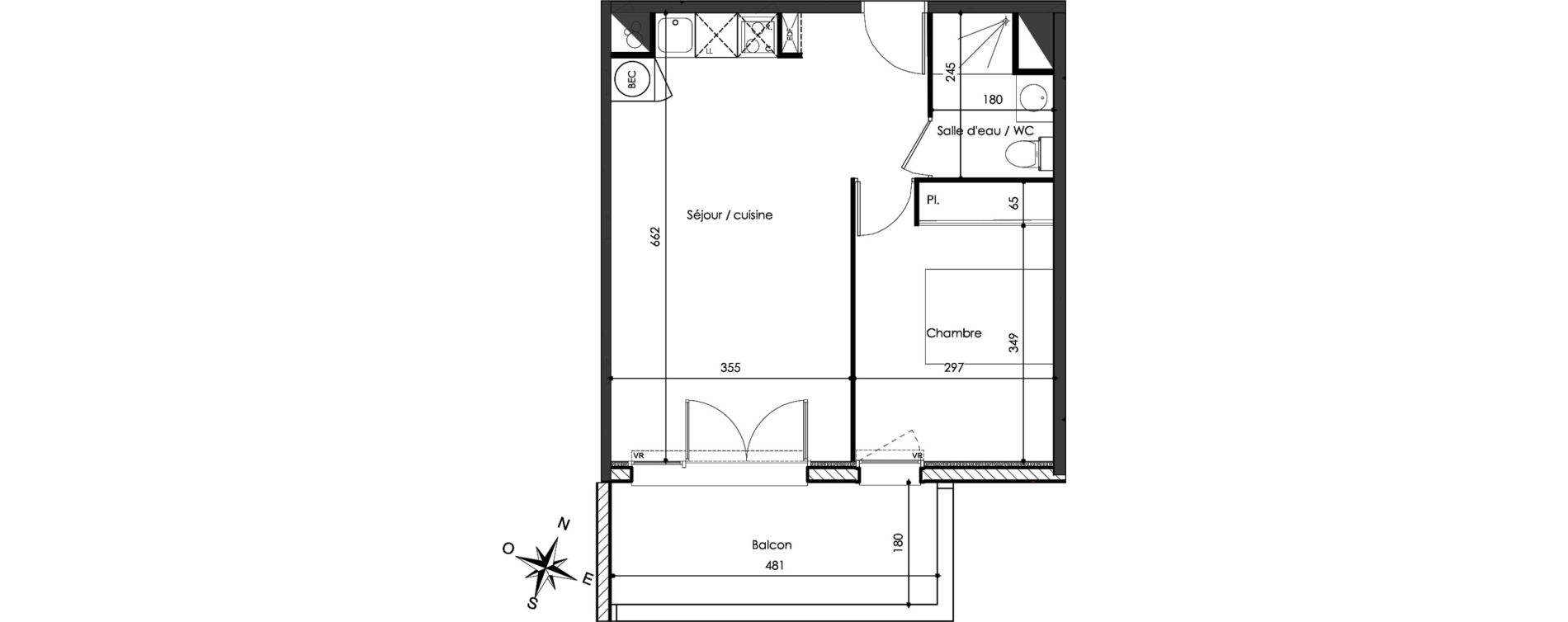 Appartement T2 de 41,68 m2 &agrave; Frouzins Centre