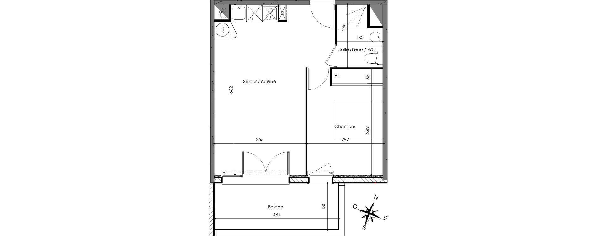 Appartement T2 de 41,68 m2 &agrave; Frouzins Centre