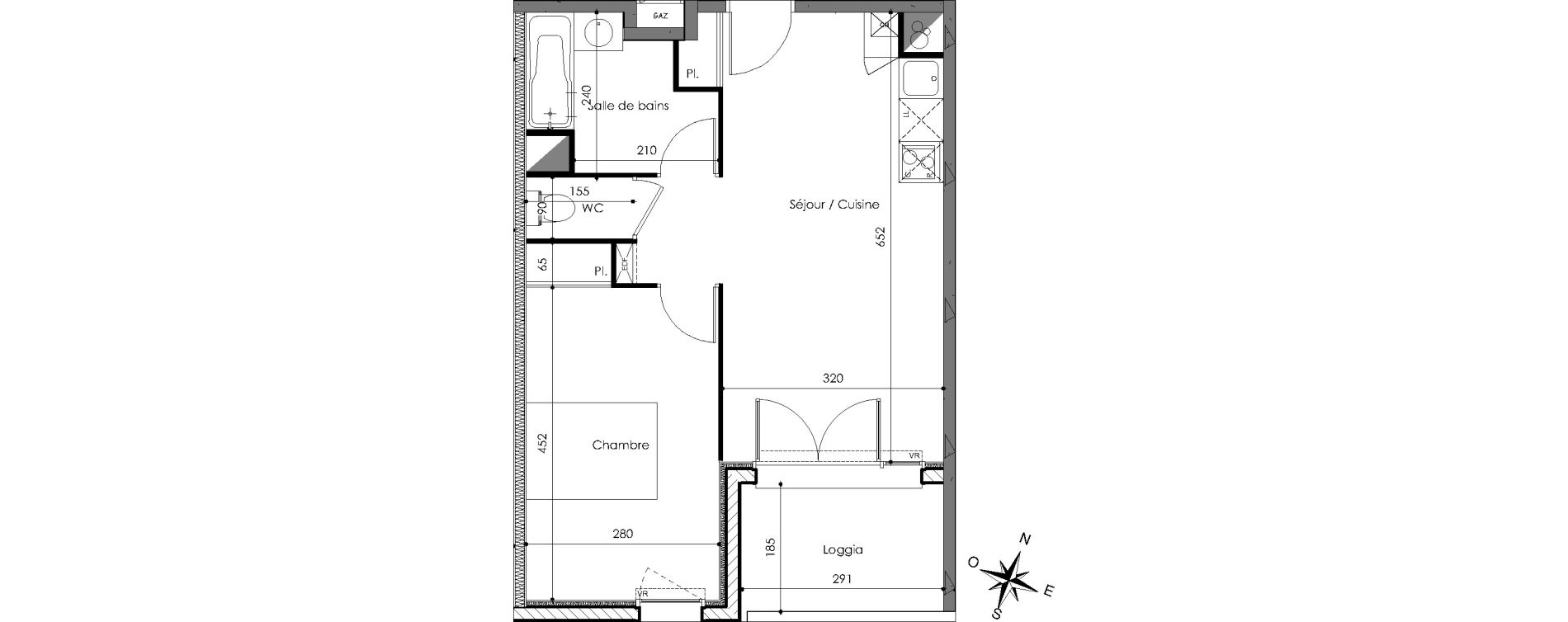 Appartement T2 de 42,86 m2 &agrave; Frouzins Centre