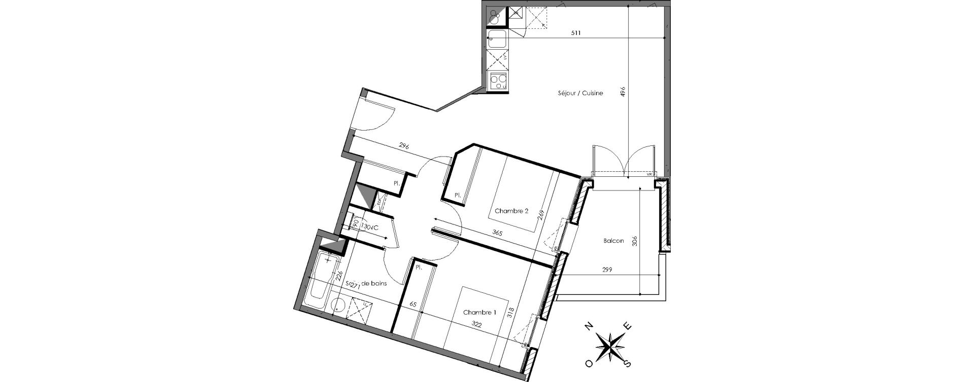 Appartement T3 de 62,75 m2 &agrave; Frouzins Centre