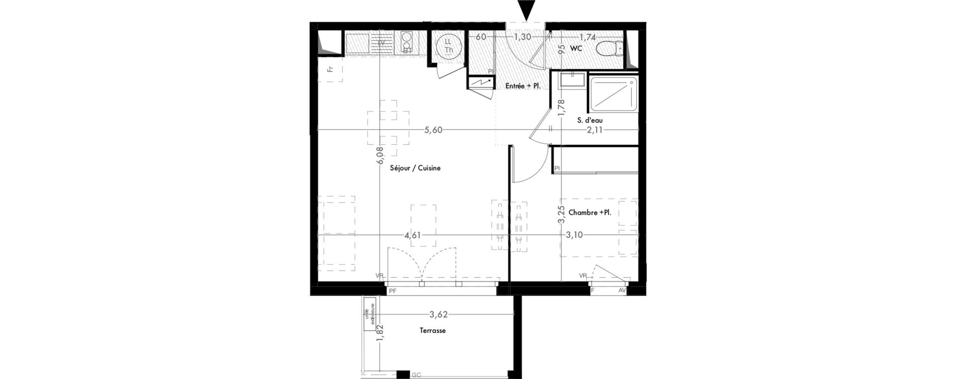 Appartement T2 de 45,19 m2 &agrave; Gagnac-Sur-Garonne Centre