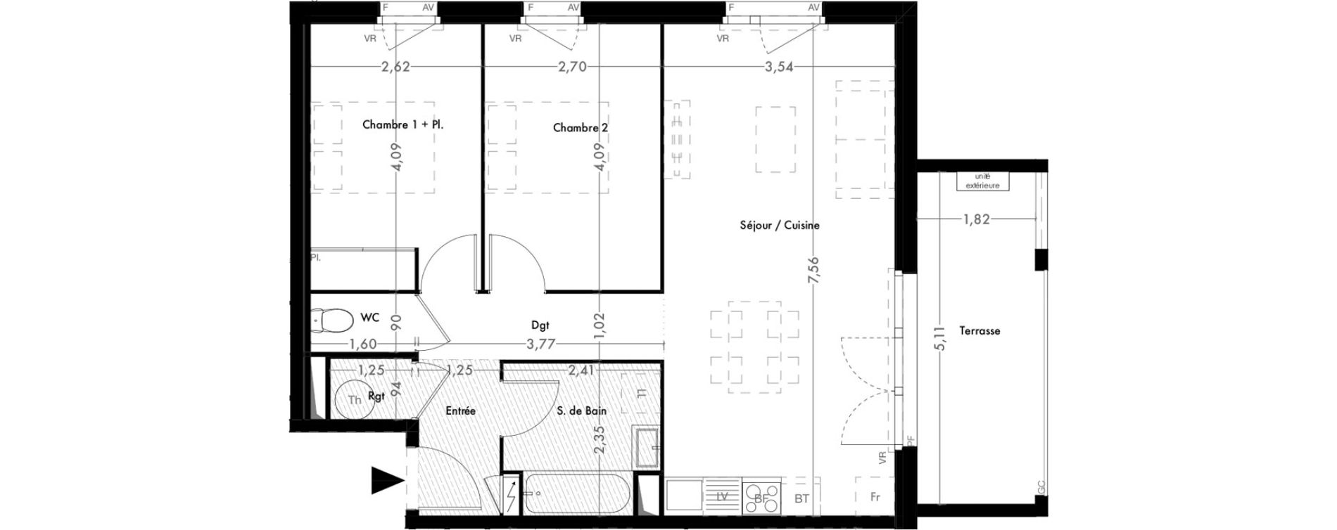 Appartement T3 de 63,14 m2 &agrave; Gagnac-Sur-Garonne Centre