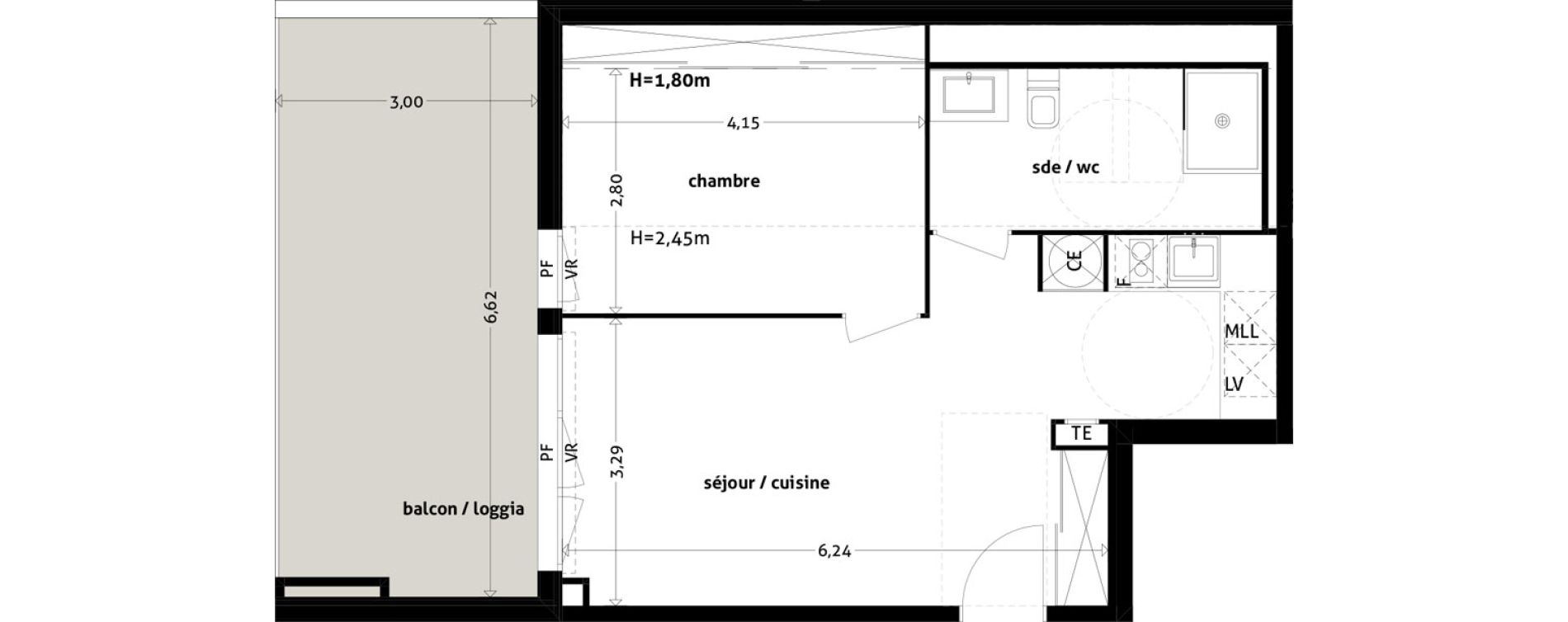 Appartement T2 de 45,00 m2 &agrave; Gagnac-Sur-Garonne Centre