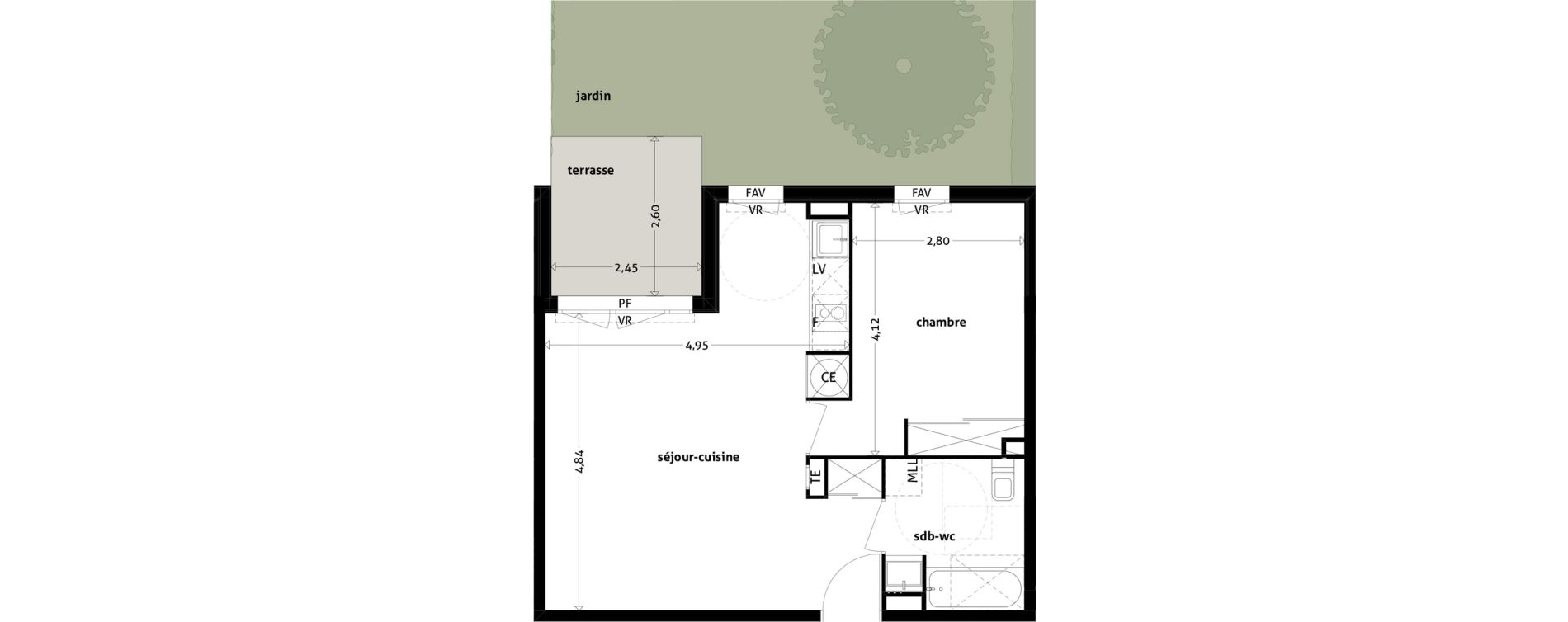 Appartement T2 de 45,50 m2 &agrave; Gagnac-Sur-Garonne Centre