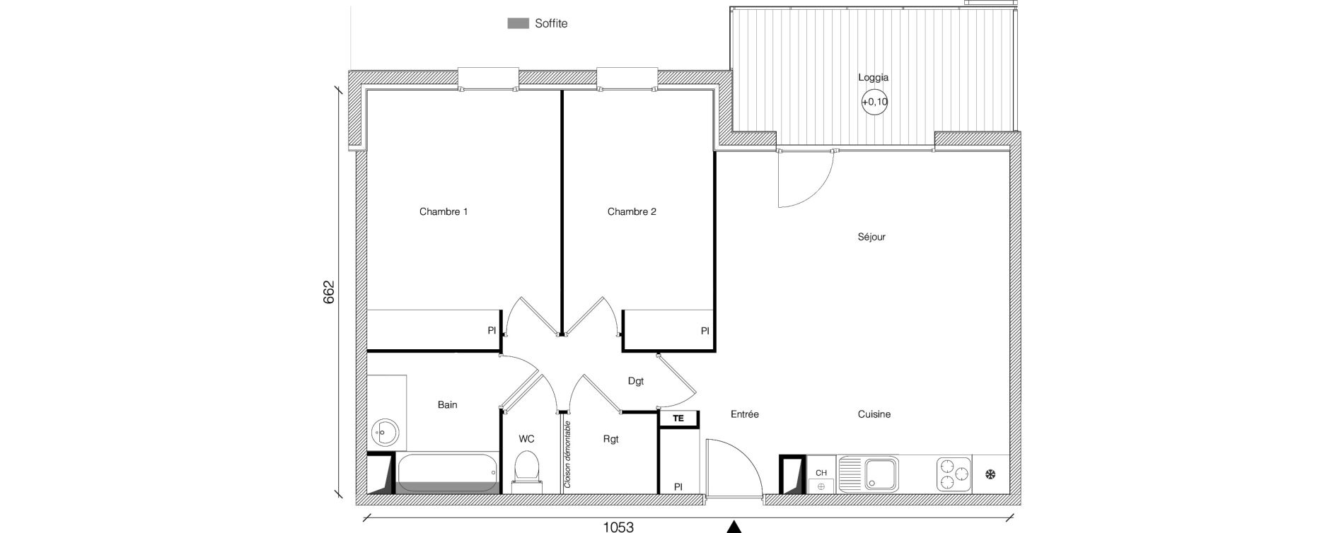 Appartement T3 de 62,82 m2 &agrave; Gagnac-Sur-Garonne Centre