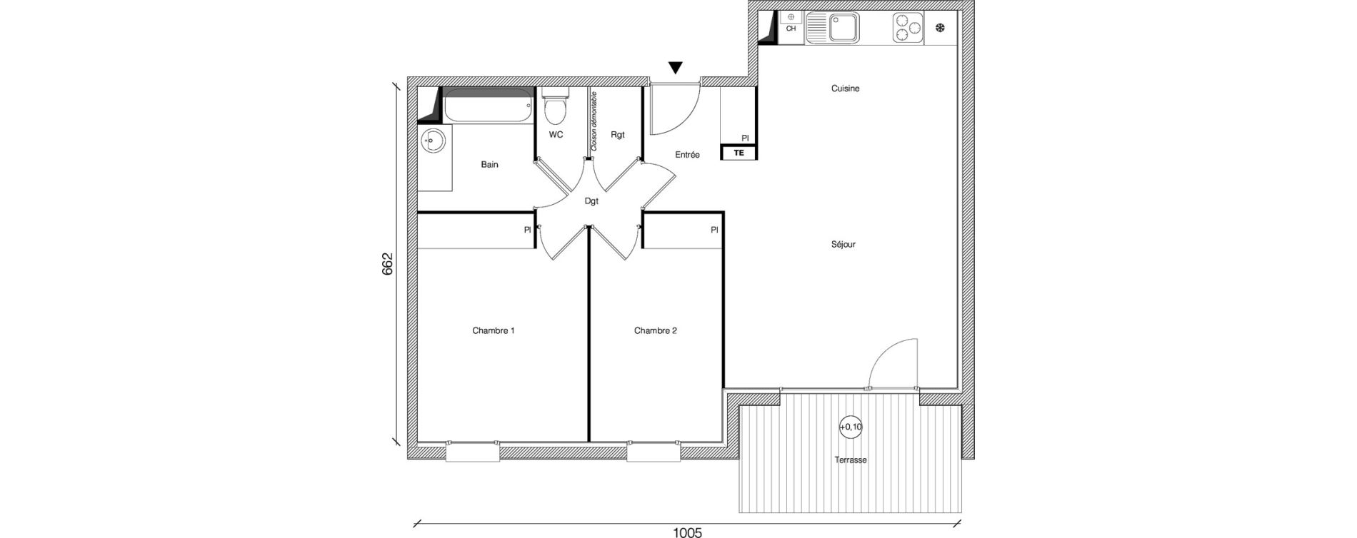 Appartement T3 de 65,45 m2 &agrave; Gagnac-Sur-Garonne Centre