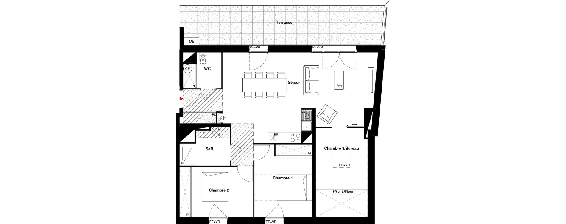 Appartement T4 de 82,88 m2 &agrave; Labarthe-Sur-L&egrave;ze Centre