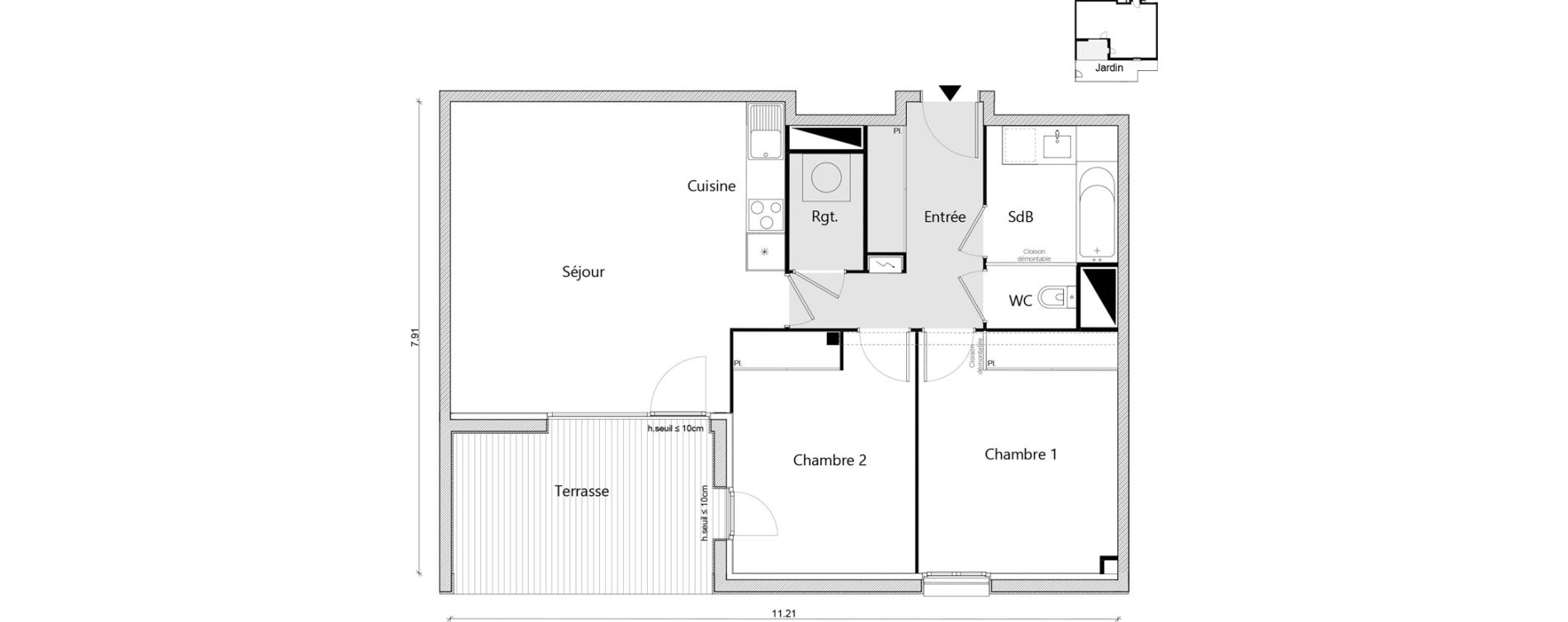 Appartement T3 de 71,10 m2 &agrave; Labarthe-Sur-L&egrave;ze Centre