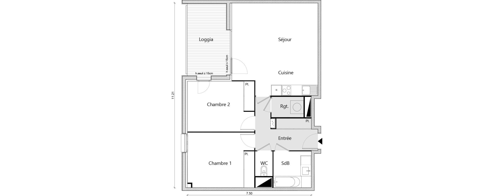 Appartement T3 de 71,16 m2 &agrave; Labarthe-Sur-L&egrave;ze Centre