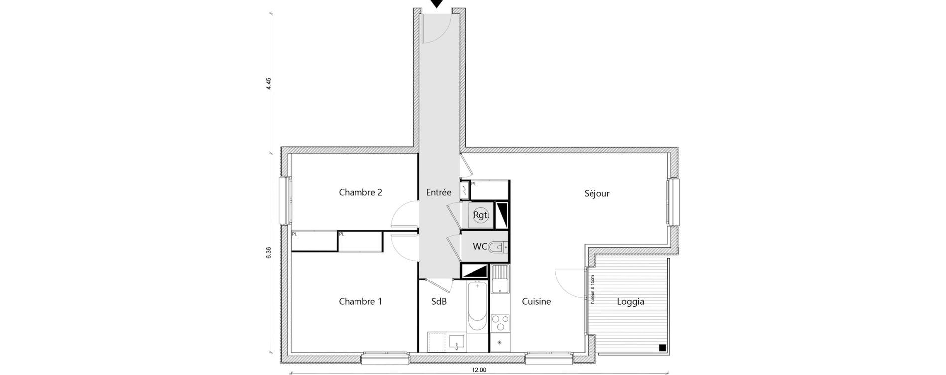 Appartement T3 de 70,80 m2 &agrave; Labarthe-Sur-L&egrave;ze Centre