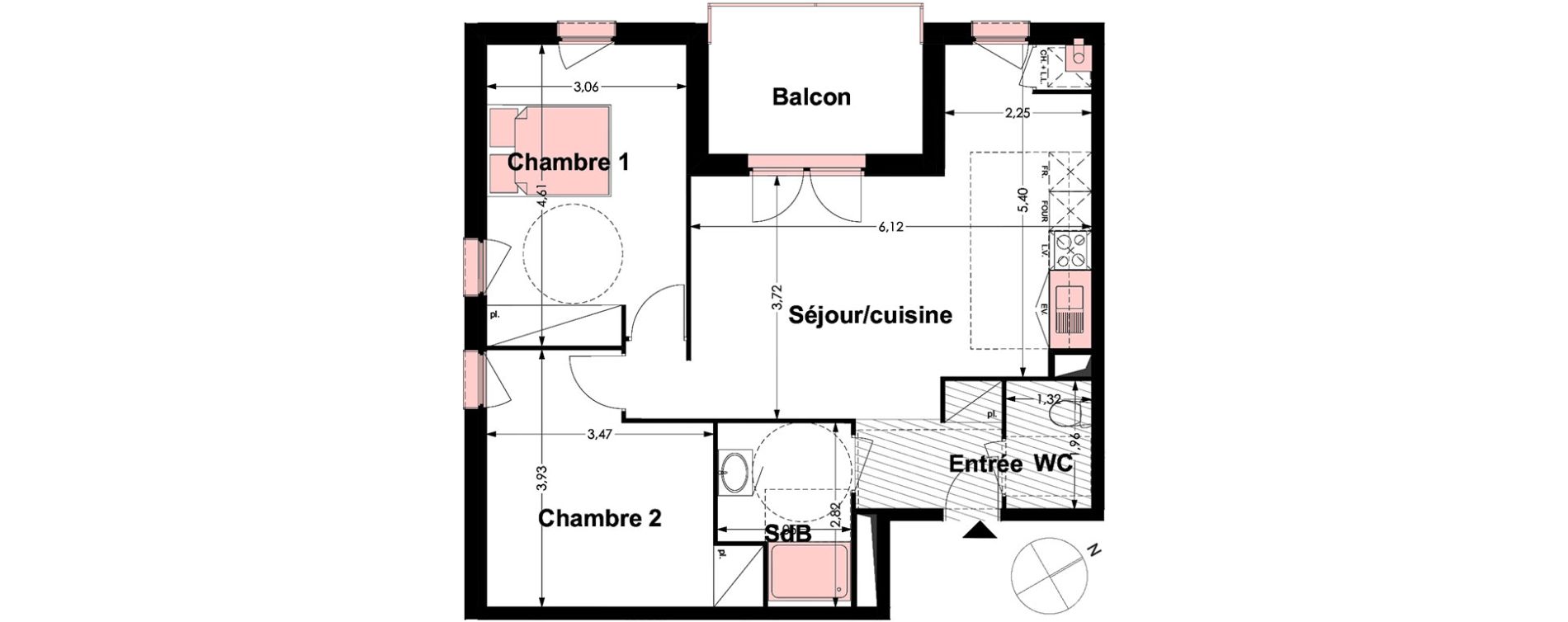 Appartement T3 de 64,58 m2 &agrave; Labarthe-Sur-L&egrave;ze Centre