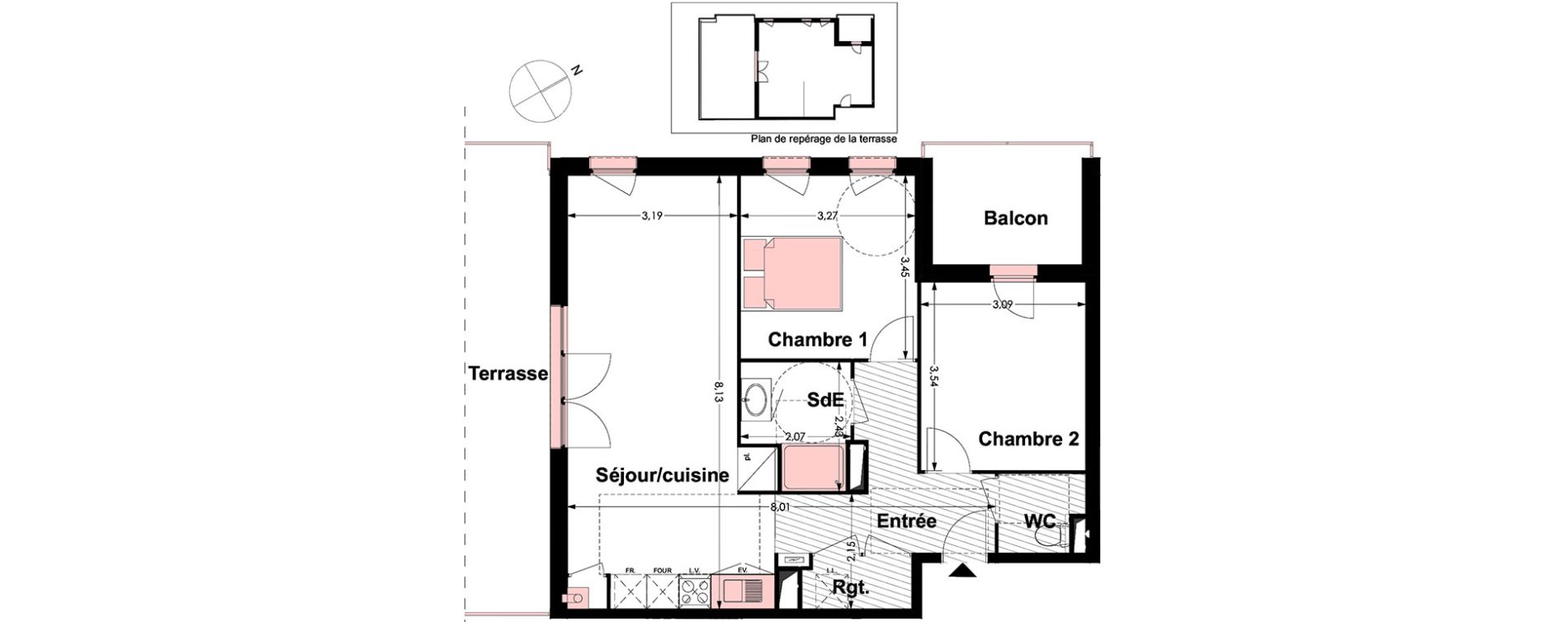 Appartement T3 de 66,77 m2 &agrave; Labarthe-Sur-L&egrave;ze Centre