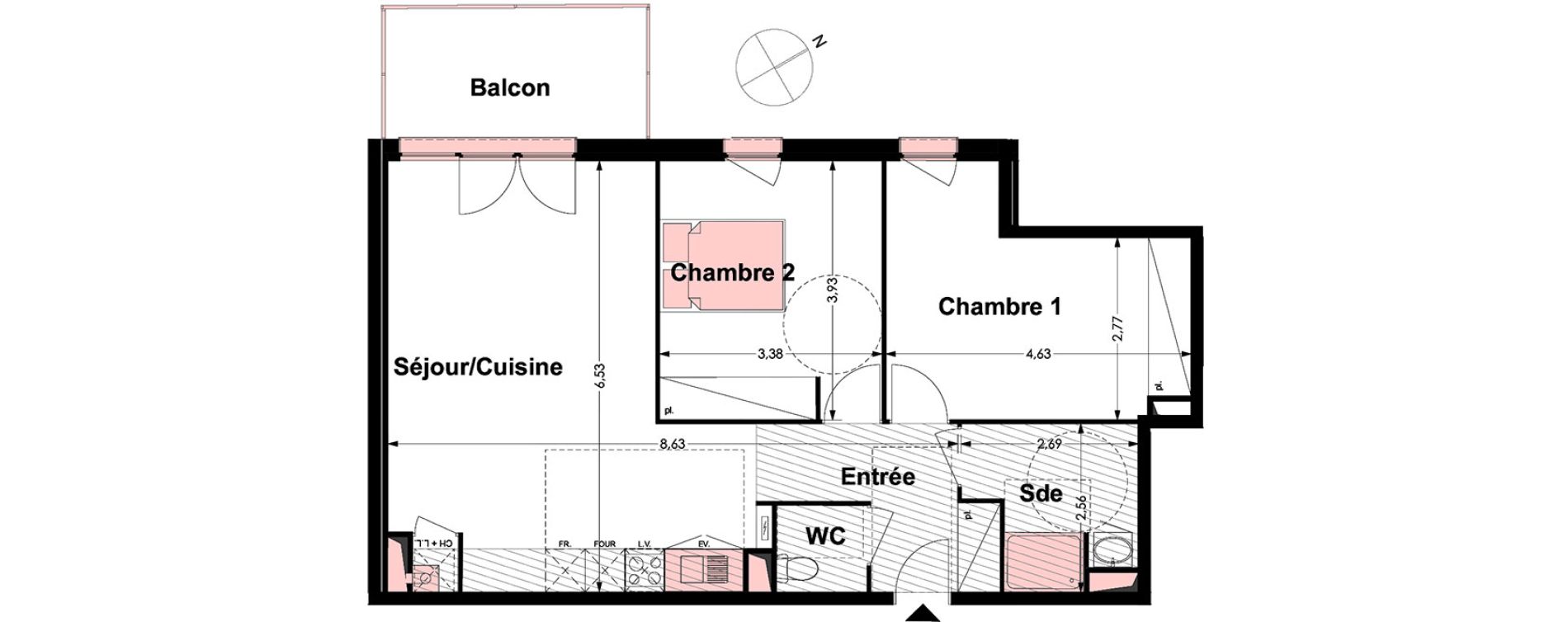 Appartement T3 de 71,90 m2 &agrave; Labarthe-Sur-L&egrave;ze Centre