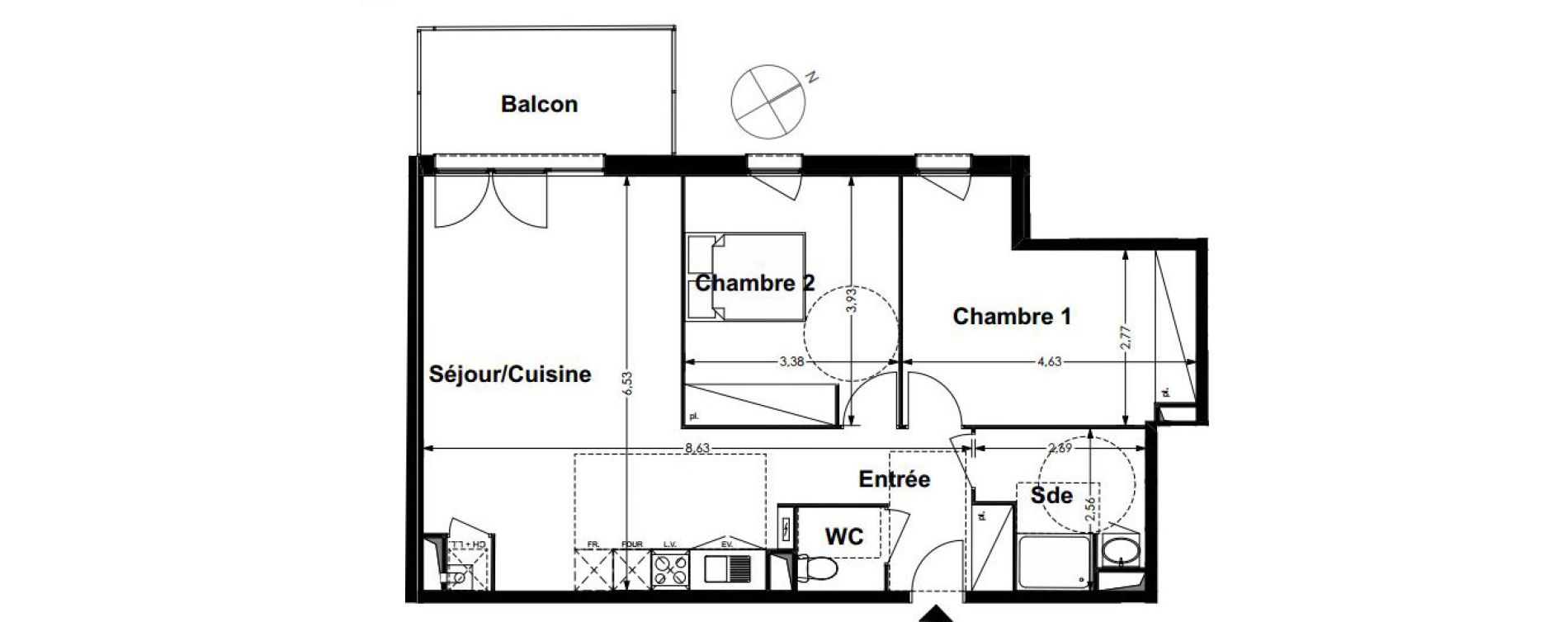 Appartement T2 de 71,90 m2 &agrave; Labarthe-Sur-L&egrave;ze Centre