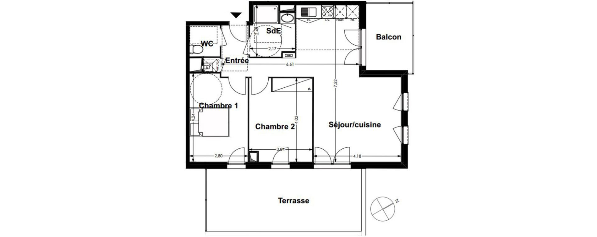 Appartement T3 de 63,79 m2 &agrave; Labarthe-Sur-L&egrave;ze Centre