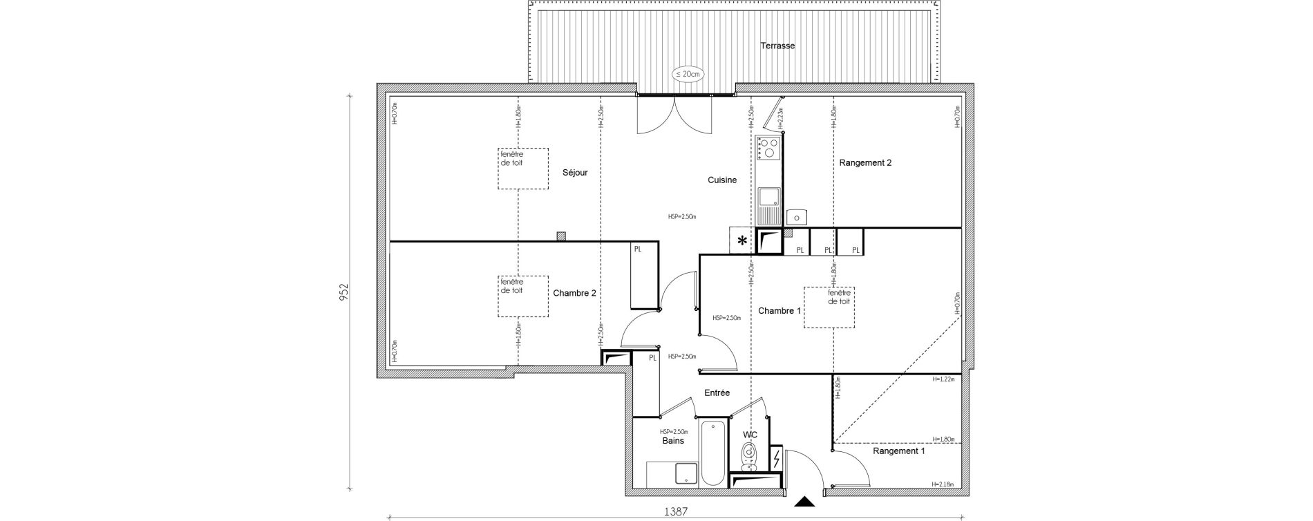 Appartement T3 de 66,35 m2 &agrave; Lacroix-Falgarde Centre