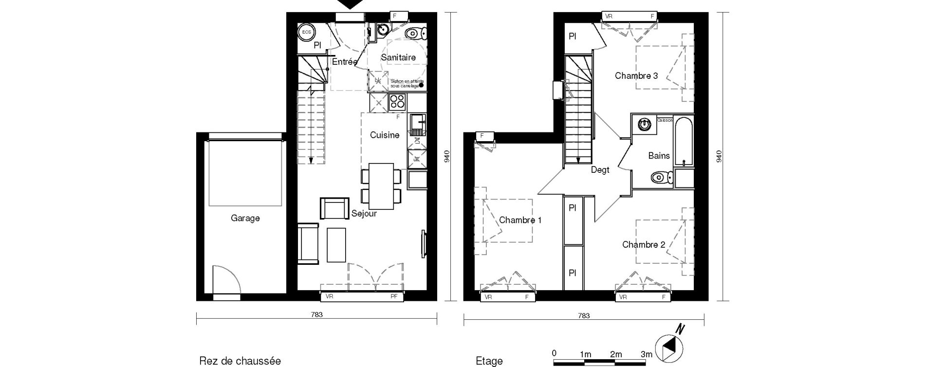 Maison T4 de 80,21 m2 &agrave; L&eacute;guevin Centre