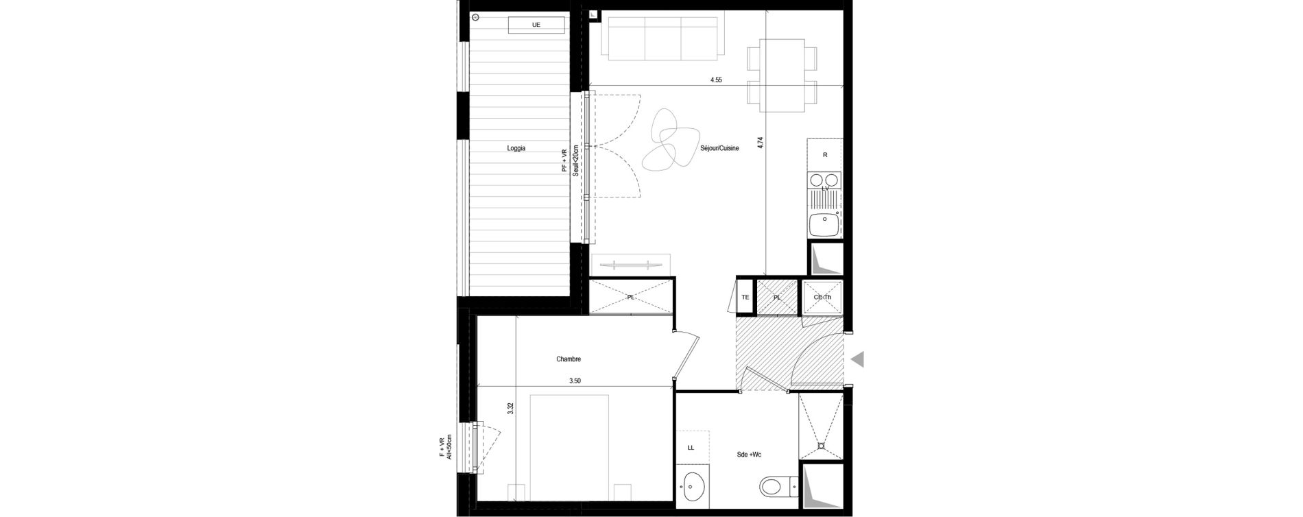 Appartement T2 de 45,00 m2 &agrave; L'Union Malbou