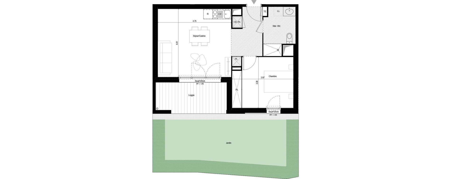 Appartement T2 de 45,00 m2 &agrave; L'Union Malbou