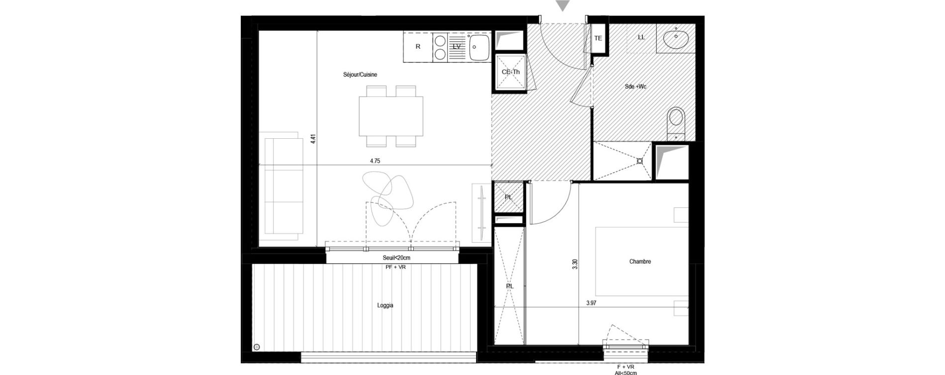 Appartement T2 de 45,00 m2 &agrave; L'Union Malbou