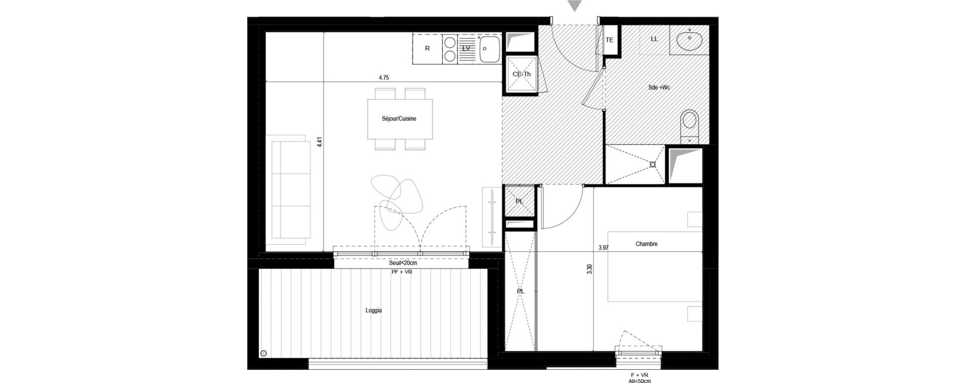 Appartement T2 de 45,00 m2 &agrave; L'Union Malbou