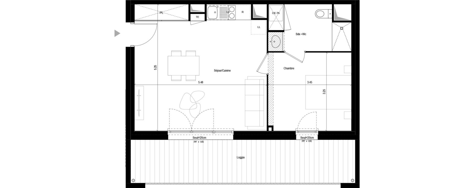 Appartement T2 de 45,05 m2 &agrave; L'Union Malbou