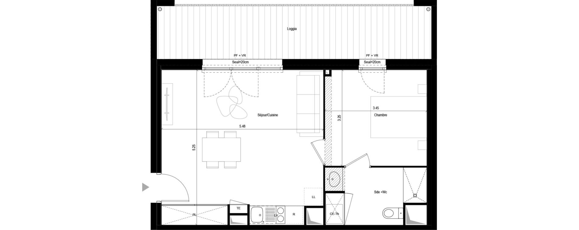 Appartement T2 de 45,05 m2 &agrave; L'Union Malbou