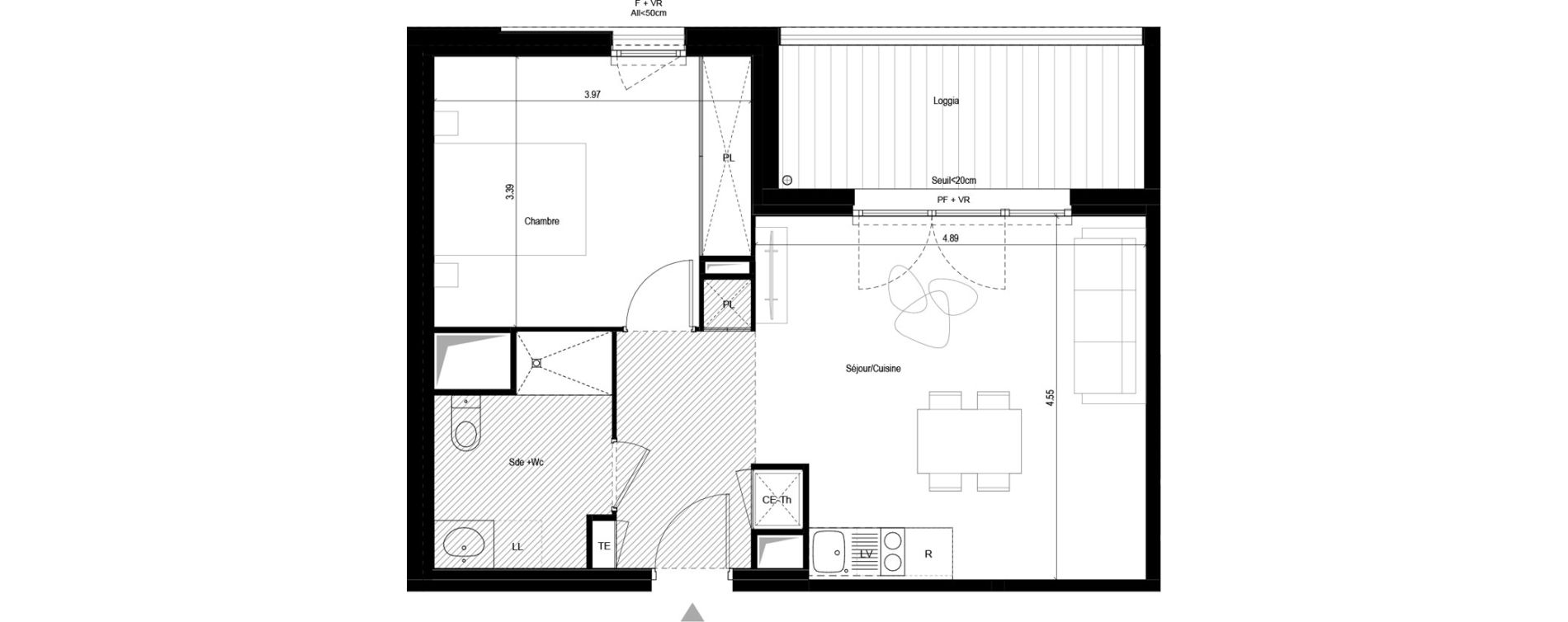 Appartement T2 de 45,25 m2 &agrave; L'Union Malbou