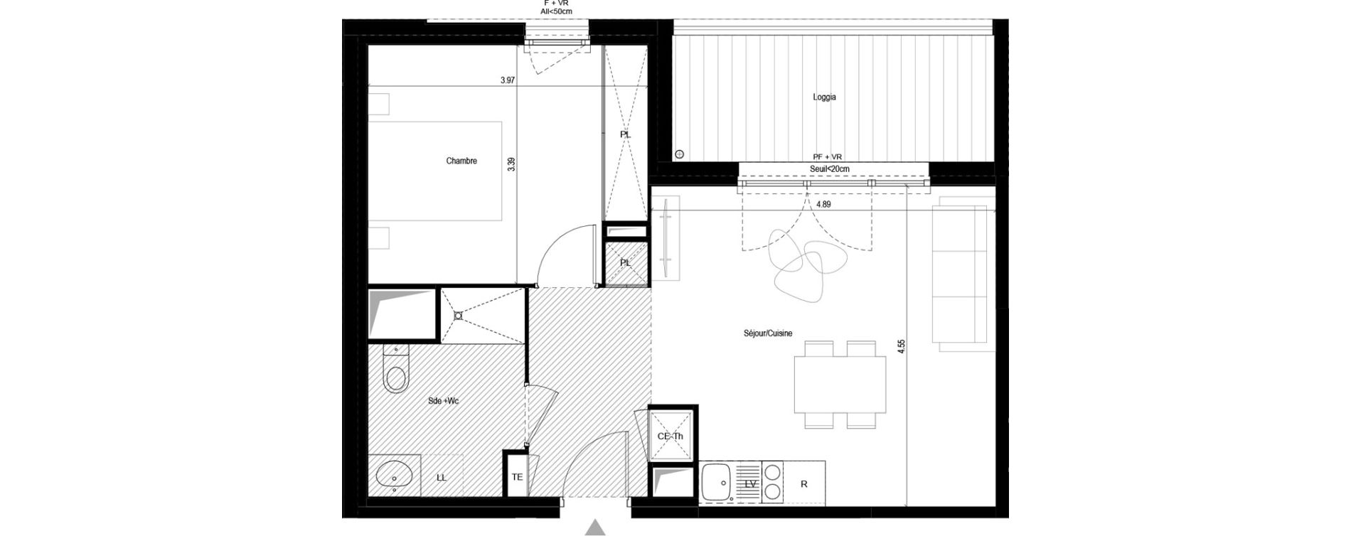 Appartement T2 de 45,25 m2 &agrave; L'Union Malbou