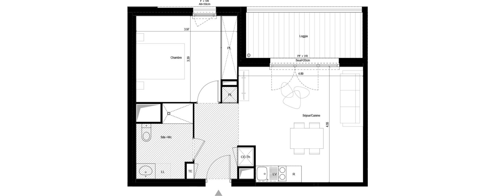 Appartement T2 de 45,25 m2 &agrave; L'Union Malbou